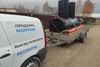 Монтаж станции глубокой биологической очистки СБО МИР 4 с принудительным выбросом в деревне Алексеевское Ярославского района