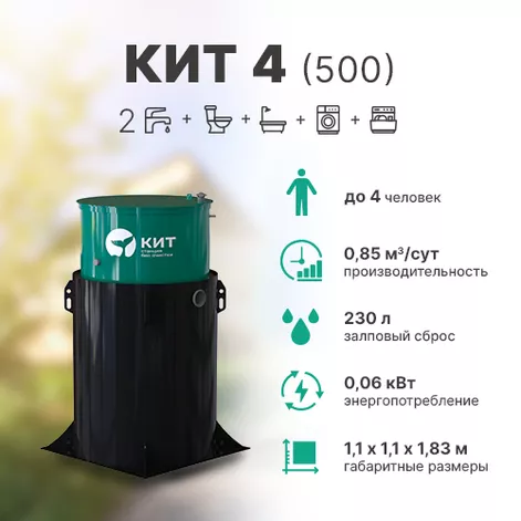 Станция биологической очистки КИТ 4 (К-4-500) в Плесе